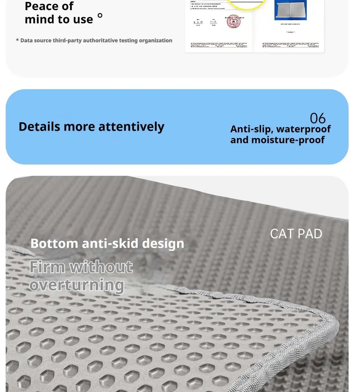 Double-Layer Cat Litter Mat – Anti-Tracking Design