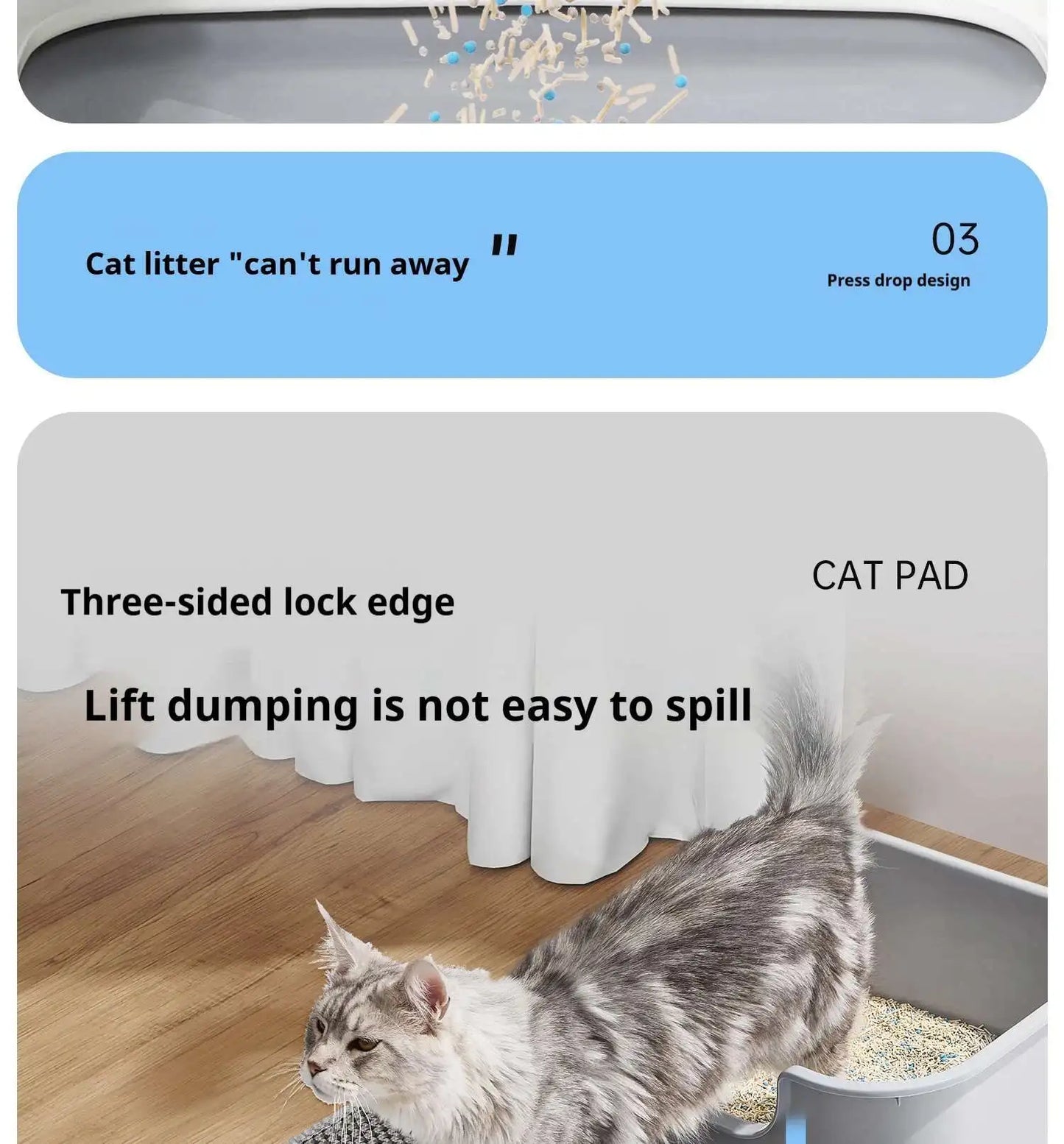 Double-Layer Cat Litter Mat – Anti-Tracking Design