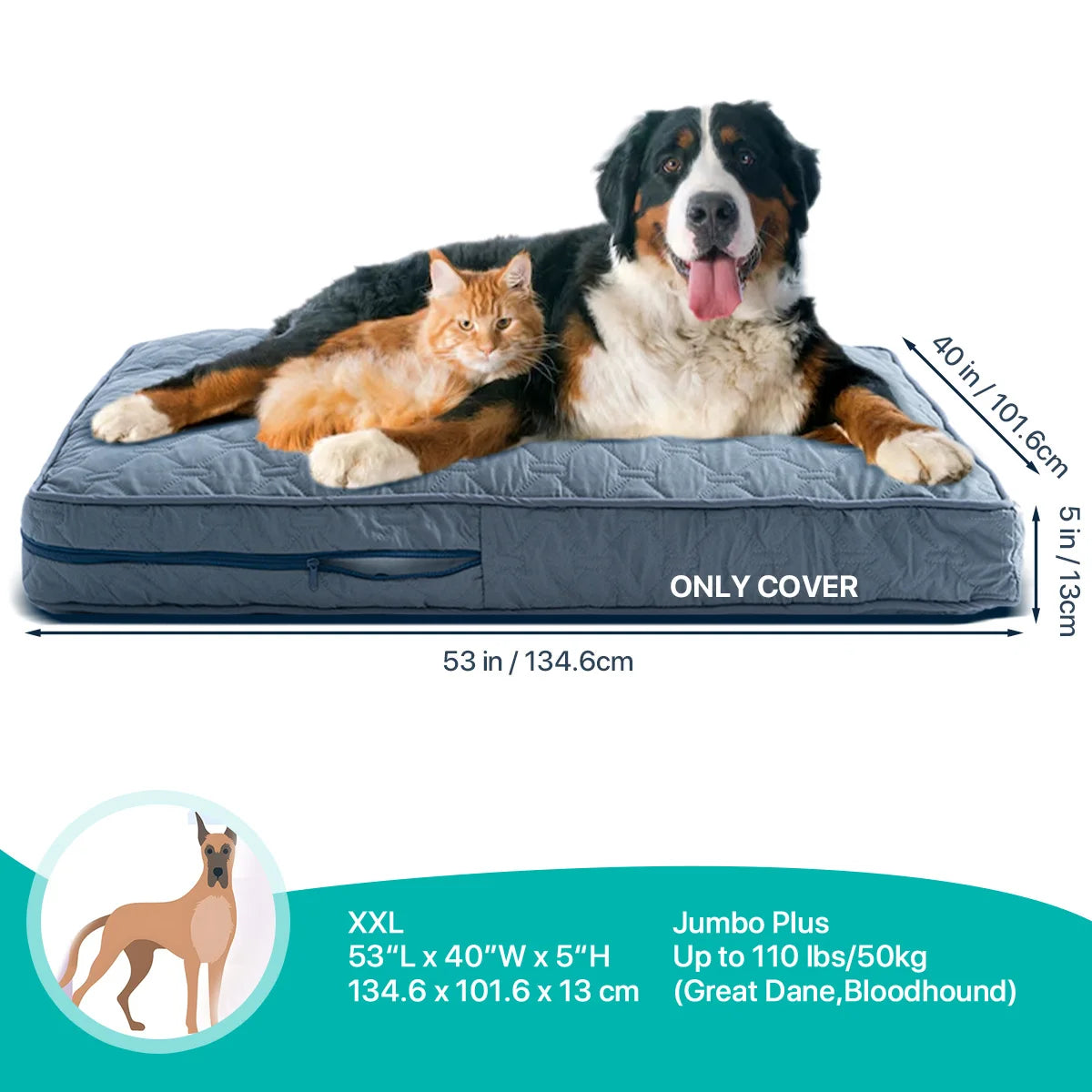 Orthopedic Quilted Dog Bed Cover