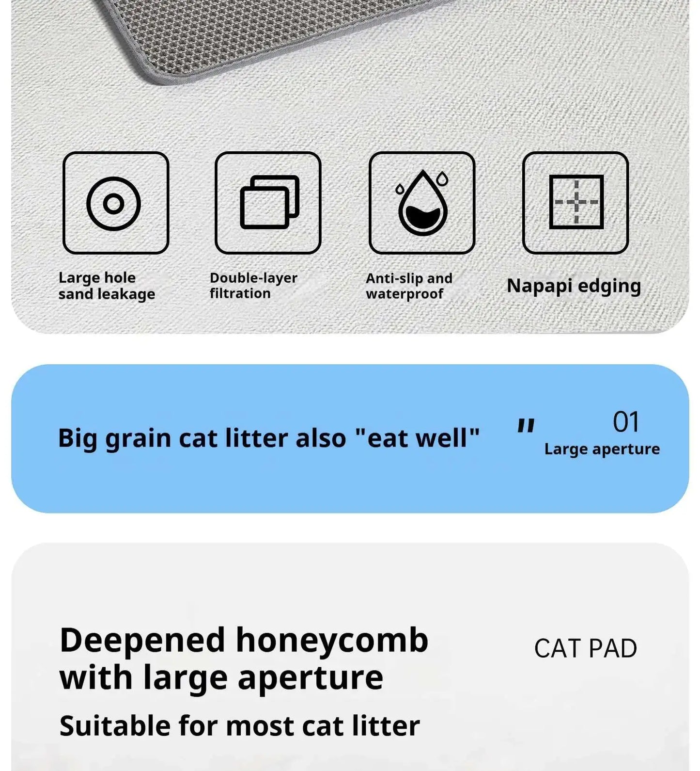 Double-Layer Cat Litter Mat – Anti-Tracking Design