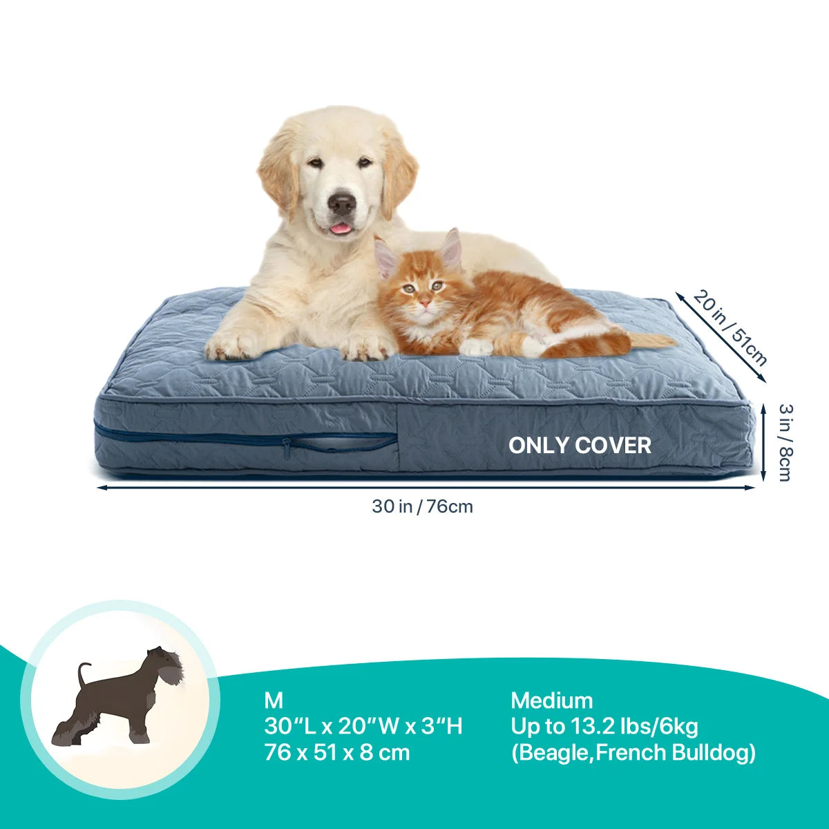 Orthopedic Quilted Dog Bed Cover