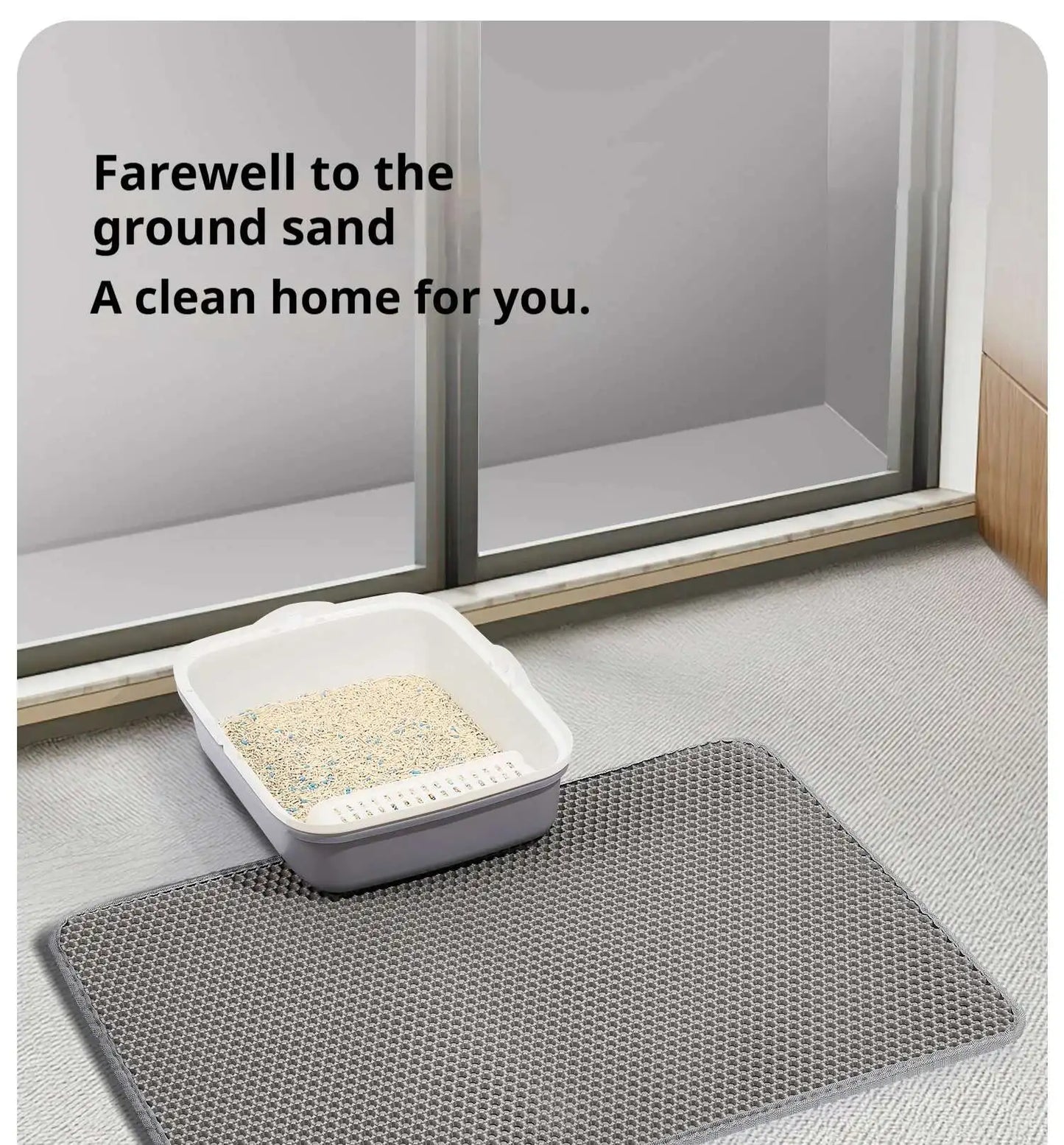 Double-Layer Cat Litter Mat – Anti-Tracking Design