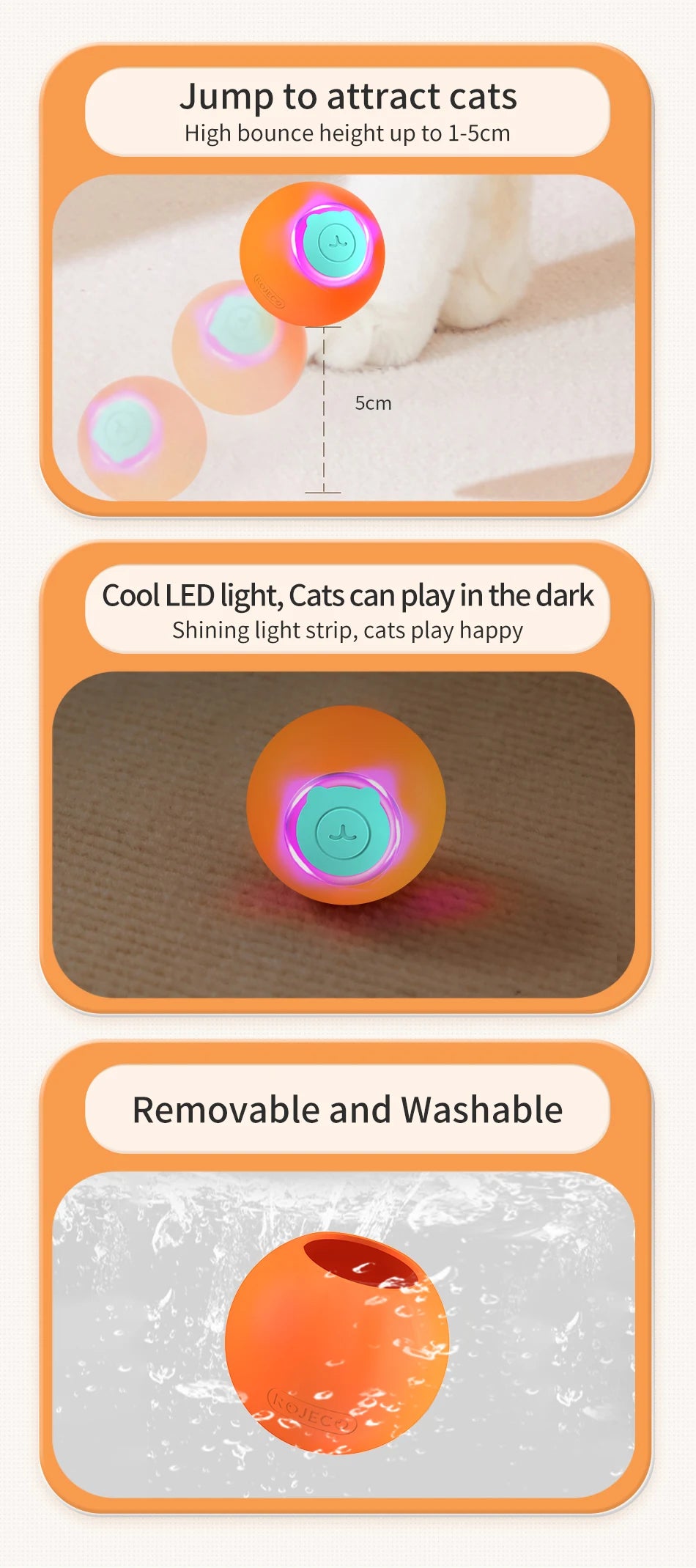 Smart Rolling Cat Toy Ball – Interactive Bouncing Fun