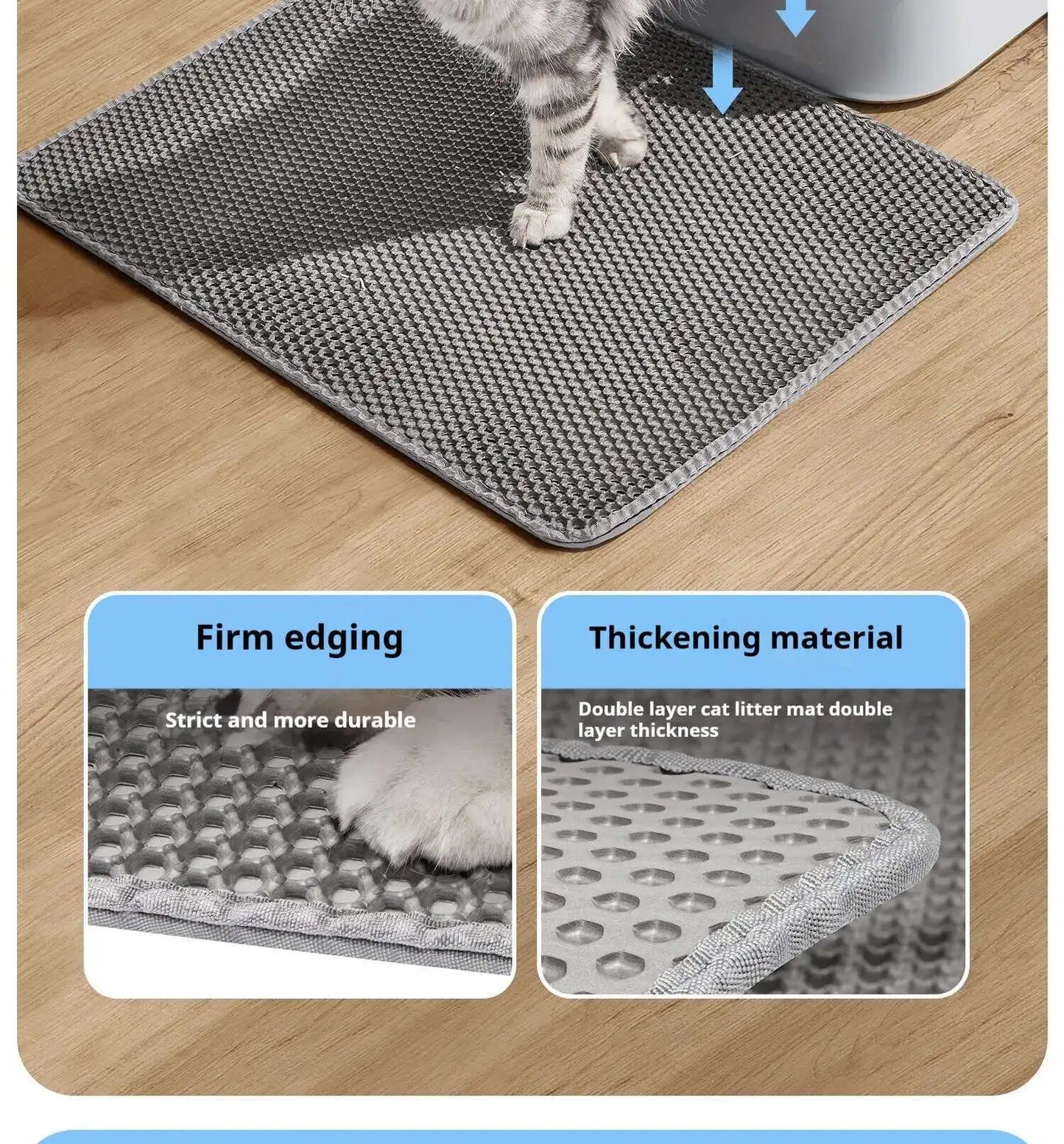 Double-Layer Cat Litter Mat – Anti-Tracking Design