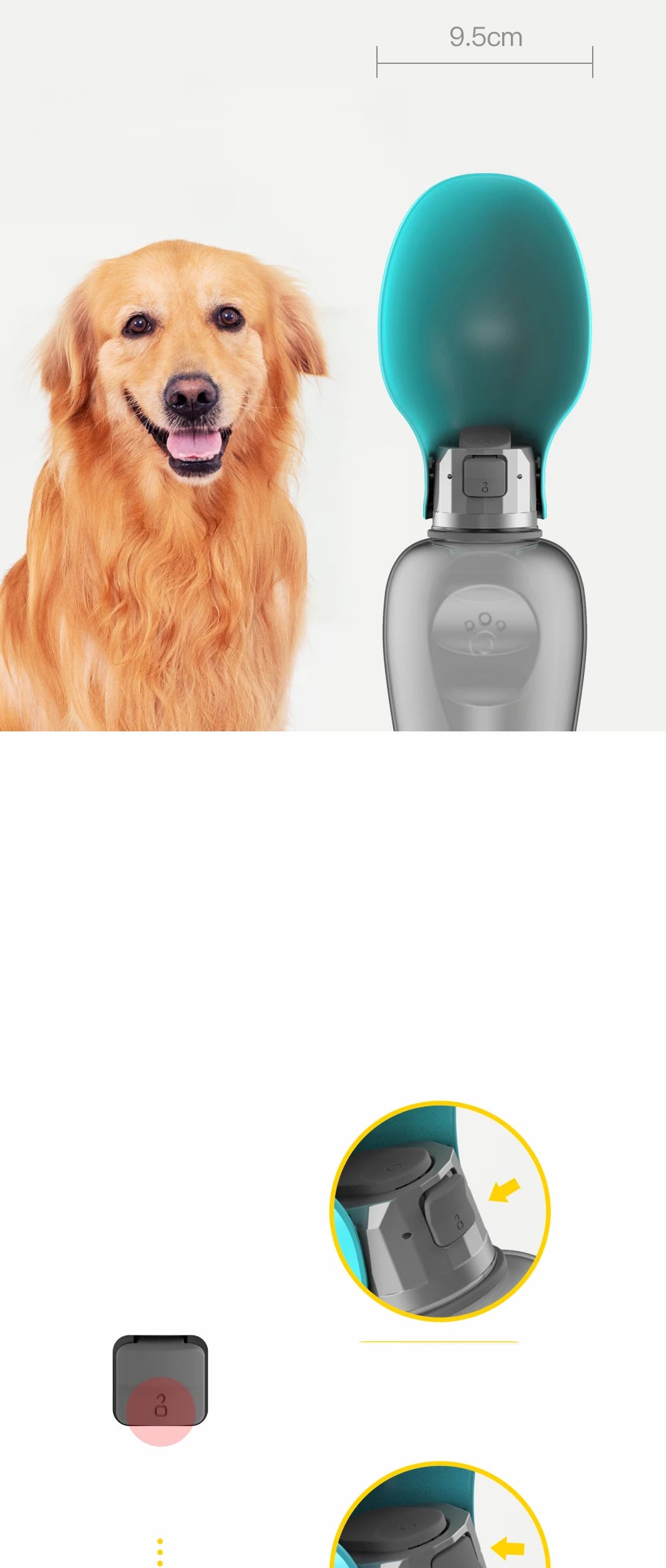 Large Dog Travel Water Bottle – 800 ml