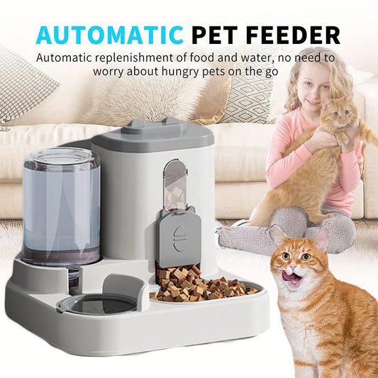 automatic Pet Bowl with Water Fountain – 2-in-1 Design